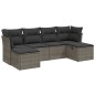 vidaXL Set de muebles de jardín 6 pzas y cojines ratán sintético gris vidaXL Set de muebles de jardín 6 pzas y cojines ratán sintético gris