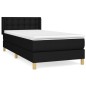 vidaXL Cama box spring con colchón tela negro 80x200 cm vidaXL Cama box spring con colchón tela negro 80x200 cm
