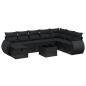 vidaXL Set de sofás de jardín 8 piezas y cojines ratán sintético negro vidaXL Set de sofás de jardín 8 piezas y cojines ratán sintético negro