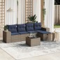 vidaXL Set de muebles de jardín 6 pzas y cojines ratán sintético gris vidaXL Set de muebles de jardín 6 pzas y cojines ratán sintético gris