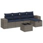 vidaXL Set de muebles de jardín 6 pzas y cojines ratán sintético gris vidaXL Set de muebles de jardín 6 pzas y cojines ratán sintético gris