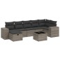 vidaXL Set de sofás de jardín 8 pzas y cojines ratán sintético gris vidaXL Set de sofás de jardín 8 pzas y cojines ratán sintético gris