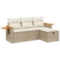vidaXL Juego de sofás jardín con cojines 4 pzas ratán sintético beige vidaXL Juego de sofás jardín con cojines 4 pzas ratán sintético beige