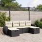 vidaXL Set de sofás de jardín 6 piezas y cojines ratán sintético negro