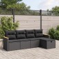 vidaXL Set de muebles de jardín 5 pzas y cojines ratán sintético negro vidaXL Set de muebles de jardín 5 pzas y cojines ratán sintético negro
