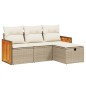 vidaXL Juego de sofás jardín con cojines 4 pzas ratán sintético beige vidaXL Juego de sofás jardín con cojines 4 pzas ratán sintético beige
