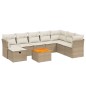 vidaXL Set de sofás de jardín 9 pzas con cojines ratán sintético beige vidaXL Set de sofás de jardín 9 pzas con cojines ratán sintético beige