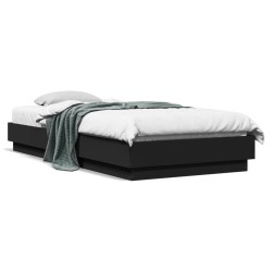 vidaXL Estructura de cama madera de ingeniería negra 90x200 cm