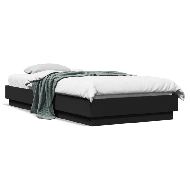 vidaXL Estructura de cama madera de ingeniería negra 90x200 cm vidaXL Estructura de cama madera de ingeniería negra 90x200 cm