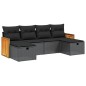 vidaXL Set de sofás de jardín 6 piezas y cojines ratán sintético negro vidaXL Set de sofás de jardín 6 piezas y cojines ratán sintético negro