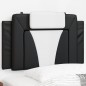 vidaXL Cabecero de cama acolchado cuero sintético negro y blanco 90 cm vidaXL Cabecero de cama acolchado cuero sintético negro y blanco 90 cm
