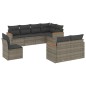 vidaXL Set de sofás de jardín 8 pzas y cojines ratán sintético gris vidaXL Set de sofás de jardín 8 pzas y cojines ratán sintético gris