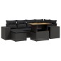 vidaXL Set de comedor de jardín 7 pzas y cojines ratán sintético negro vidaXL Set de comedor de jardín 7 pzas y cojines ratán sintético negro