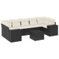 vidaXL Set de sofás de jardín 8 piezas y cojines ratán sintético negro vidaXL Set de sofás de jardín 8 piezas y cojines ratán sintético negro