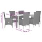 vidaXL Set comedor de jardín 7 pzas con cojines ratán sintético beige vidaXL Set comedor de jardín 7 pzas con cojines ratán sintético beige