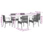 vidaXL Set comedor de jardín 7 pzas con cojines ratán sintético beige