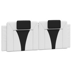 vidaXL Cabecero de cama acolchado cuero sintético blanco negro 120 cm