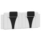 vidaXL Cabecero de cama acolchado cuero sintético blanco negro 120 cm vidaXL Cabecero de cama acolchado cuero sintético blanco negro 120 cm