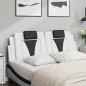 vidaXL Cabecero de cama acolchado cuero sintético blanco negro 120 cm vidaXL Cabecero de cama acolchado cuero sintético blanco negro 120 cm