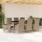 vidaXL Set comedor de jardín 9 pzas con cojines ratán sintético beige vidaXL Set comedor de jardín 9 pzas con cojines ratán sintético beige
