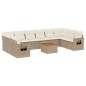 vidaXL Set de sofás de jardín 11pzas con cojines ratán sintético beige vidaXL Set de sofás de jardín 11pzas con cojines ratán sintético beige