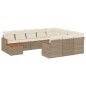 vidaXL Set de sofás de jardín 11pzas con cojines ratán sintético beige vidaXL Set de sofás de jardín 11pzas con cojines ratán sintético beige