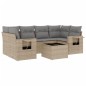 vidaXL Set sofás de jardín 7 piezas y cojines ratán sintético beige vidaXL Set sofás de jardín 7 piezas y cojines ratán sintético beige