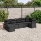 vidaXL Set de comedor de jardín 7 pzas y cojines ratán sintético negro vidaXL Set de comedor de jardín 7 pzas y cojines ratán sintético negro