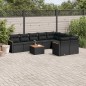 vidaXL Set de sofás de jardín 10 pzas cojines ratán sintético negro vidaXL Set de sofás de jardín 10 pzas cojines ratán sintético negro