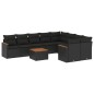vidaXL Set de sofás de jardín 10 pzas cojines ratán sintético negro vidaXL Set de sofás de jardín 10 pzas cojines ratán sintético negro