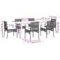 vidaXL Set comedor de jardín 7 pzas con cojines ratán sintético beige vidaXL Set comedor de jardín 7 pzas con cojines ratán sintético beige