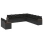 vidaXL Set de sofás de jardín 11 pzas y cojines ratán sintético negro vidaXL Set de sofás de jardín 11 pzas y cojines ratán sintético negro