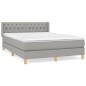 vidaXL Cama box spring con colchón tela gris claro 140x200 cm vidaXL Cama box spring con colchón tela gris claro 140x200 cm