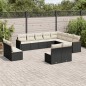 vidaXL Set de sofás de jardín 12 piezas cojines ratán sintético negro vidaXL Set de sofás de jardín 12 piezas cojines ratán sintético negro