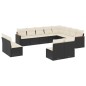 vidaXL Set de sofás de jardín 12 piezas cojines ratán sintético negro vidaXL Set de sofás de jardín 12 piezas cojines ratán sintético negro