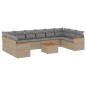 vidaXL Juego de sofás jardín con cojines beige mezcla 11 pzas ratán PE vidaXL Juego de sofás jardín con cojines beige mezcla 11 pzas ratán PE