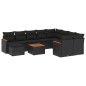 vidaXL Set de sofás de jardín 11 pzas y cojines ratán sintético negro vidaXL Set de sofás de jardín 11 pzas y cojines ratán sintético negro