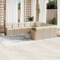 vidaXL Set de sofás de jardín 11pzas con cojines ratán sintético beige vidaXL Set de sofás de jardín 11pzas con cojines ratán sintético beige
