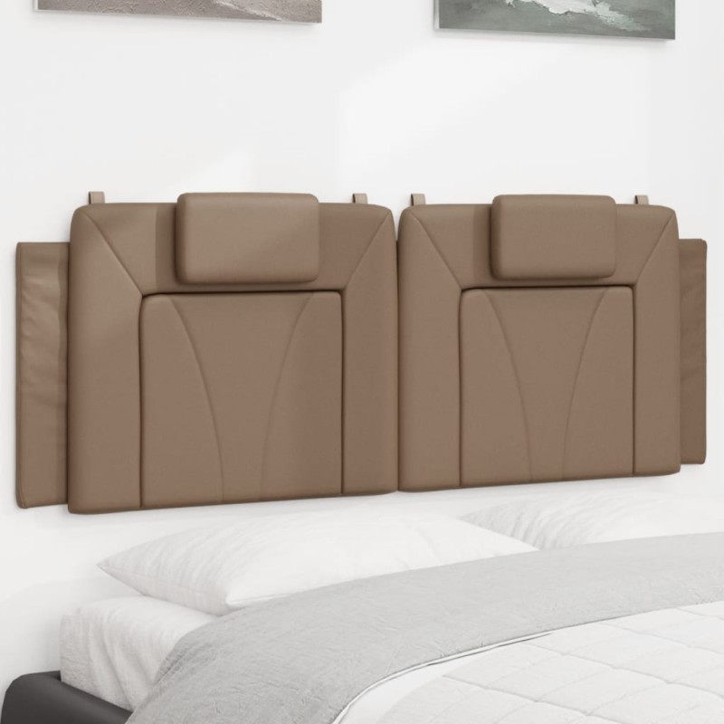vidaXL Cabecero de cama acolchado cuero sintético capuchino 120 cm vidaXL Cabecero de cama acolchado cuero sintético capuchino 120 cm