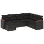 vidaXL Set de comedor de jardín 7 pzas y cojines ratán sintético negro vidaXL Set de comedor de jardín 7 pzas y cojines ratán sintético negro