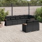 vidaXL Set de sofás de jardín 8 piezas y cojines ratán sintético negro vidaXL Set de sofás de jardín 8 piezas y cojines ratán sintético negro