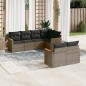 vidaXL Set de sofás de jardín 7 piezas con cojines ratán PE gris vidaXL Set de sofás de jardín 7 piezas con cojines ratán PE gris