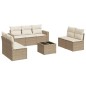 vidaXL Juego de sofás de jardín con cojines beige 8 pzas ratán PE vidaXL Juego de sofás de jardín con cojines beige 8 pzas ratán PE