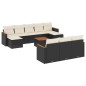 vidaXL Set de sofás de jardín 11 pzas y cojines ratán sintético negro vidaXL Set de sofás de jardín 11 pzas y cojines ratán sintético negro