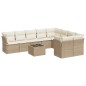vidaXL Juego de sofás jardín con cojines beige 10 pzas ratán sintético vidaXL Juego de sofás jardín con cojines beige 10 pzas ratán sintético