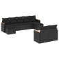vidaXL Set de sofás de jardín 8 piezas y cojines ratán sintético negro vidaXL Set de sofás de jardín 8 piezas y cojines ratán sintético negro
