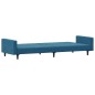 vidaXL Sofá cama de 2 plazas con taburete terciopelo azul vidaXL Sofá cama de 2 plazas con taburete terciopelo azul