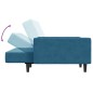 vidaXL Sofá cama de 2 plazas con taburete terciopelo azul vidaXL Sofá cama de 2 plazas con taburete terciopelo azul