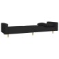 vidaXL Sofá cama de 2 plazas con taburete tela negro vidaXL Sofá cama de 2 plazas con taburete tela negro
