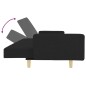 vidaXL Sofá cama de 2 plazas con taburete tela negro vidaXL Sofá cama de 2 plazas con taburete tela negro